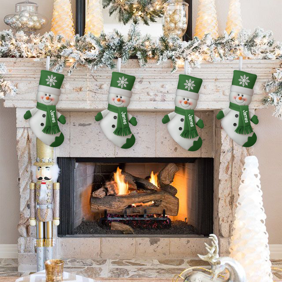 Merry Christmas - Personalized Family Shaped Christmas Stocking