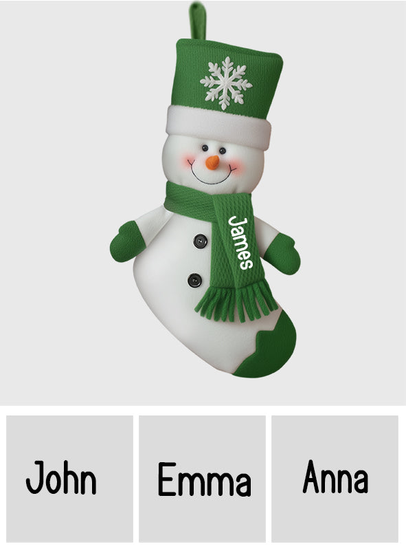 Merry Christmas - Personalized Family Shaped Christmas Stocking