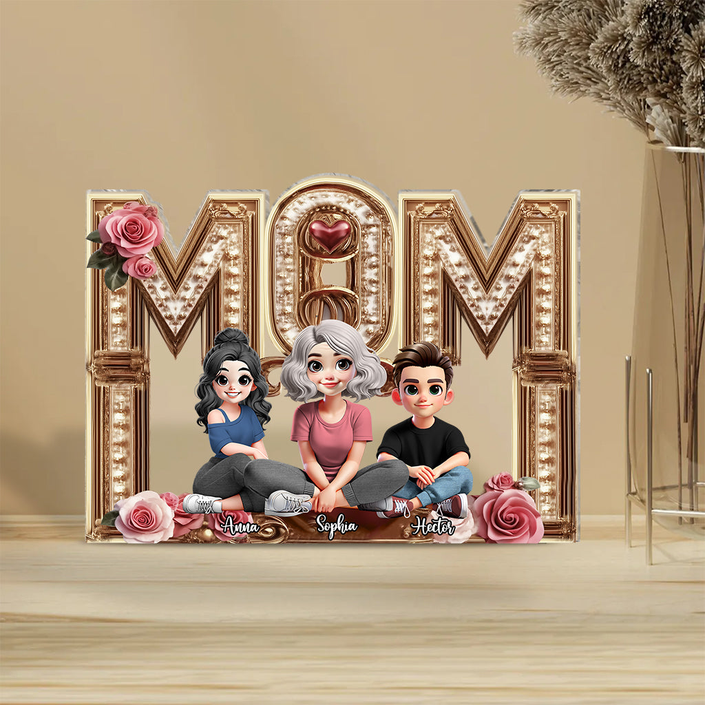 Mom I Love You - Personalized Mother Custom Shaped Acrylic Plaque