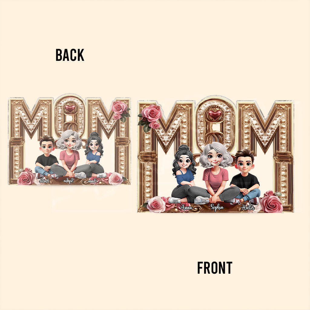 Mom I Love You - Personalized Mother Custom Shaped Acrylic Plaque