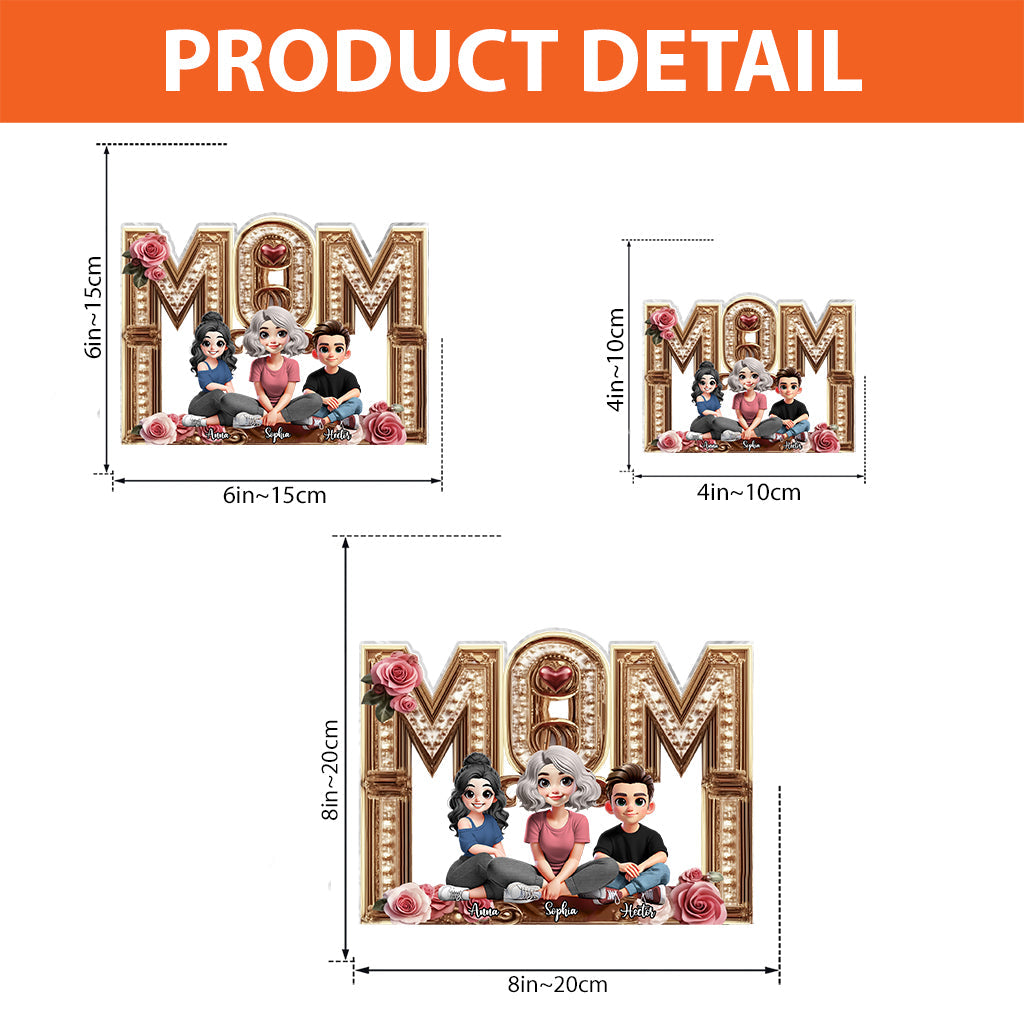 Mom I Love You - Personalized Mother Custom Shaped Acrylic Plaque