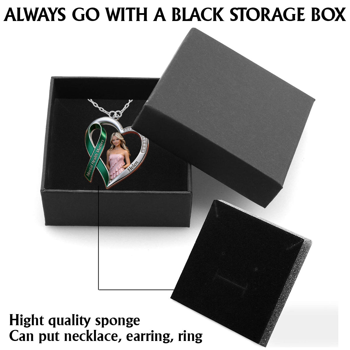 Custom Any Photo - Mental Health Matters - Personalized Mental Health Awareness Shaped Metal Pendant Necklace