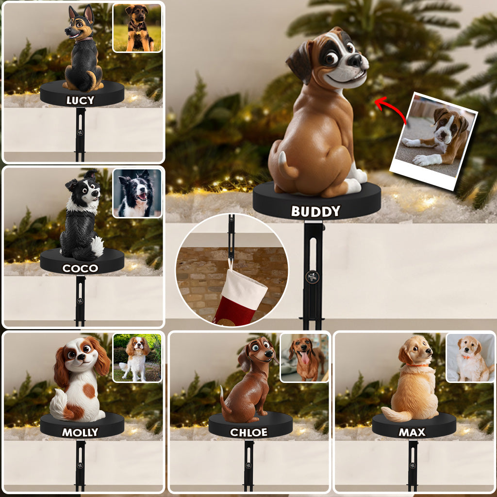 Funny Dogs - Personalized Dog Shaped Stocking Hanger