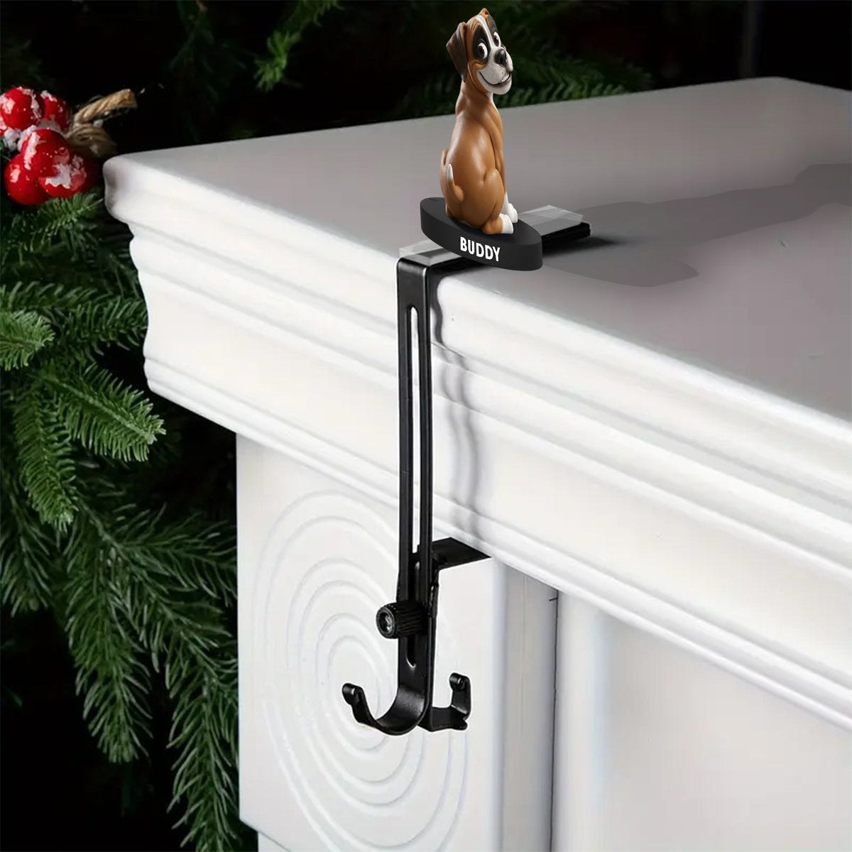 Funny Dogs - Personalized Dog Shaped Stocking Hanger