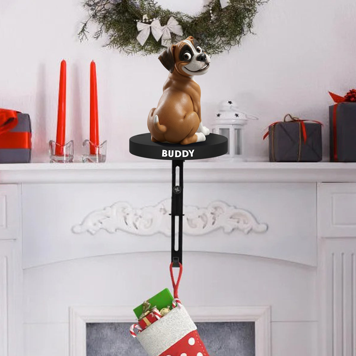Funny Dogs - Personalized Dog Shaped Stocking Hanger