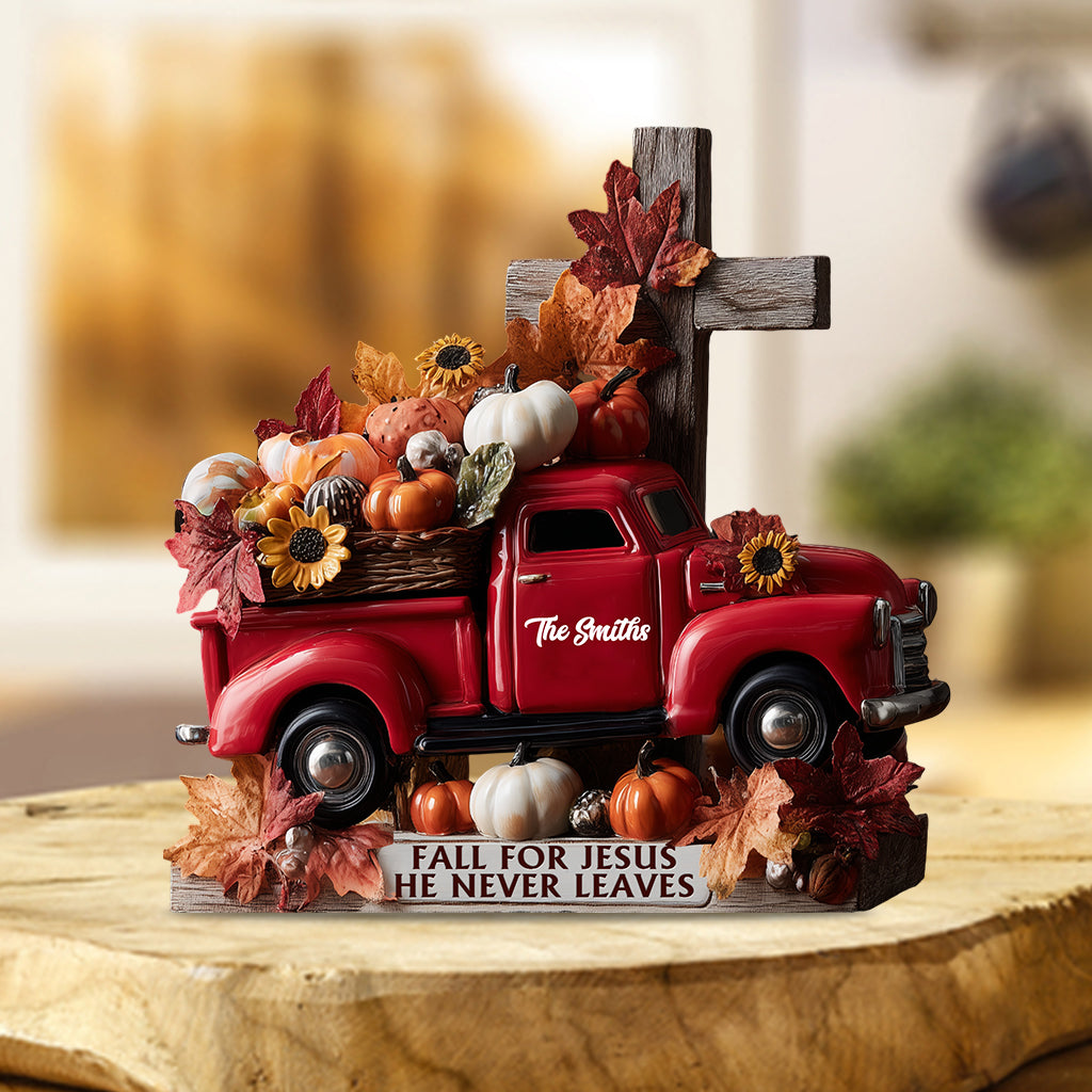 Fall For Jesus - Personalized Autumn Custom Shaped Acrylic Plaque