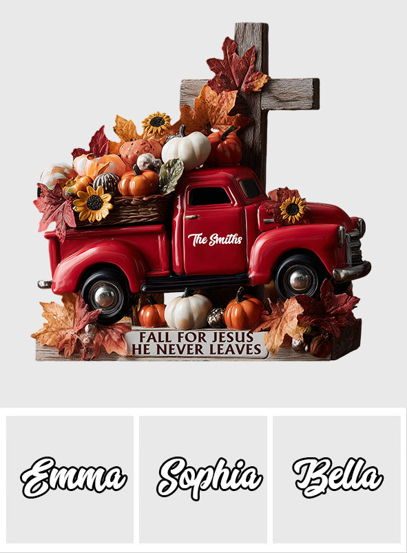 Fall For Jesus - Personalized Autumn Custom Shaped Acrylic Plaque