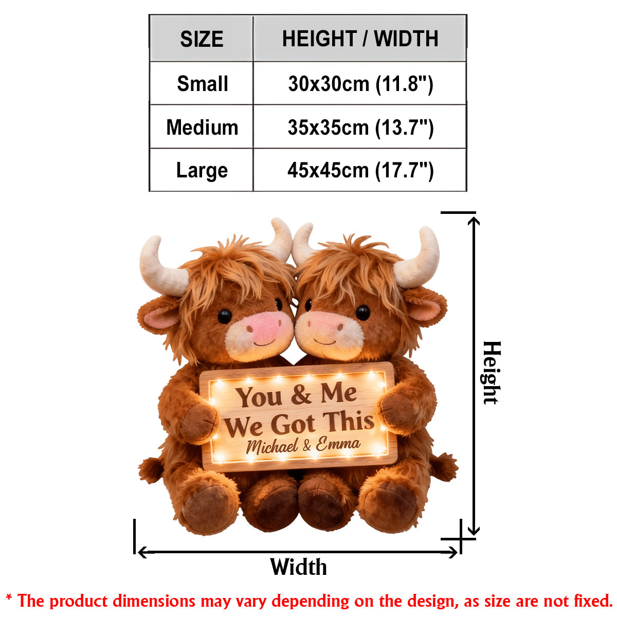 You & Me We Got This - Personalized Highland Cow LED Light Acrylic Sign