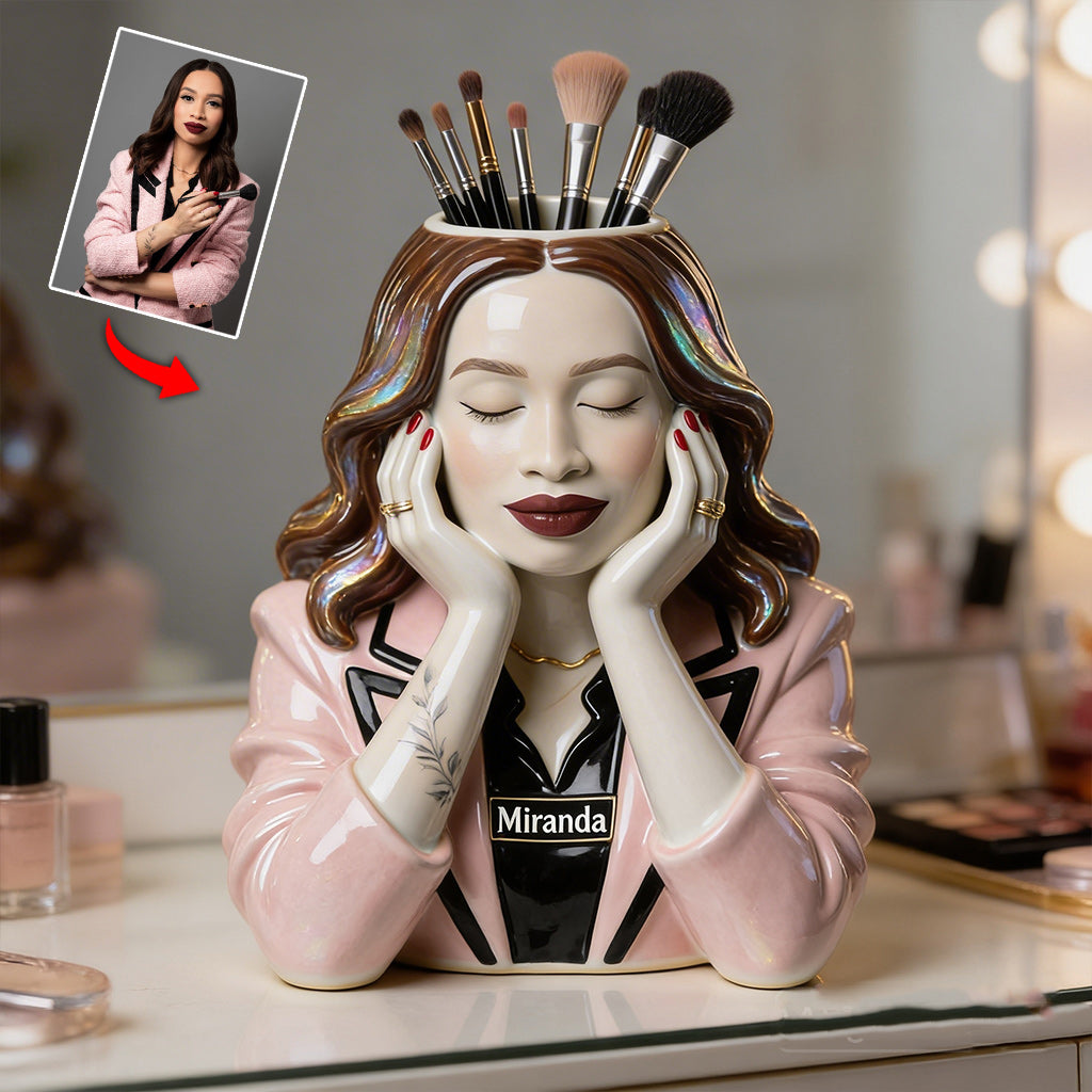 Beauty Dreamer - Makeup Brush Holder Muse - Personalized Makeup Acrylic Pot