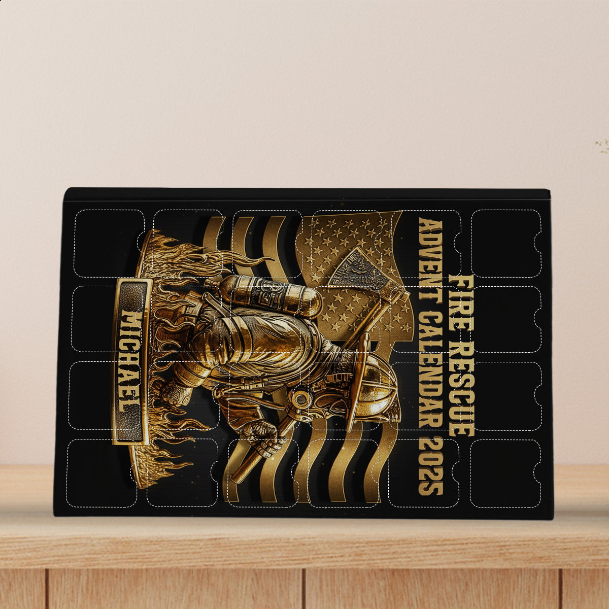 Fire Department Collection - Personalized Firefighter Advent Calendar With Ornaments