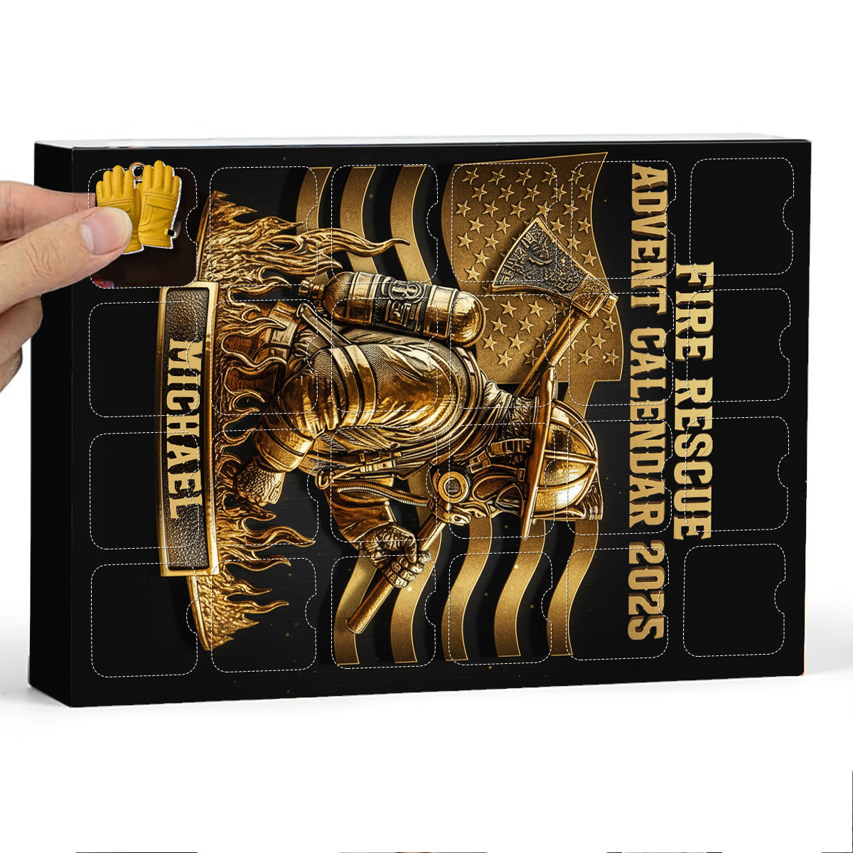 Fire Department Collection - Personalized Firefighter Advent Calendar With Ornaments