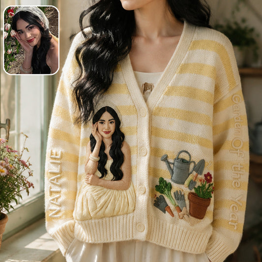 Gardener Of The Year - Personalized Gardening Cardigan Sweater