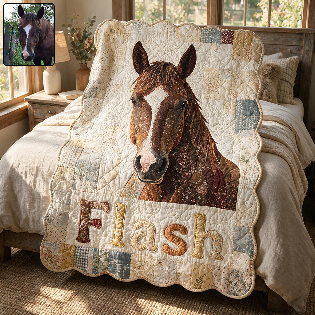 Love Horse - Personalized Horse Shaped Fleece Blanket