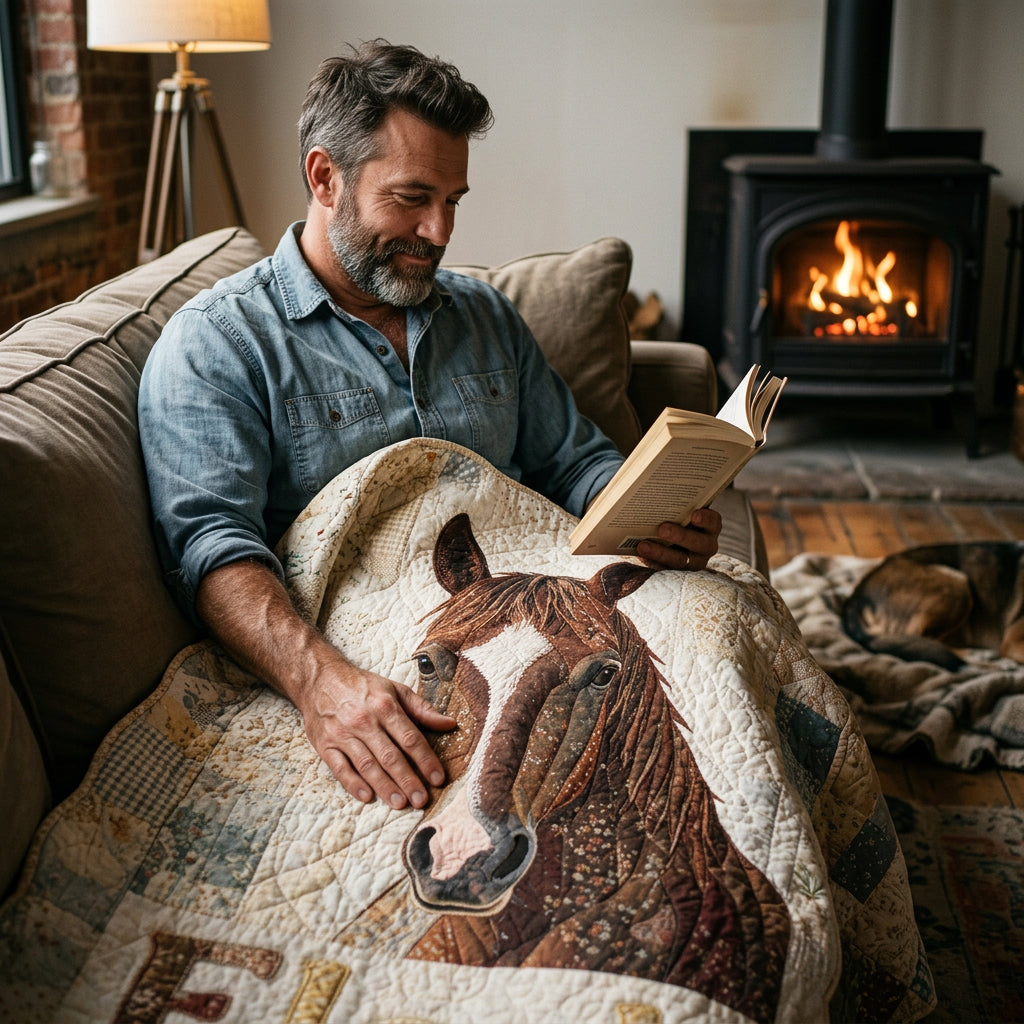 Love Horse - Personalized Horse Shaped Fleece Blanket