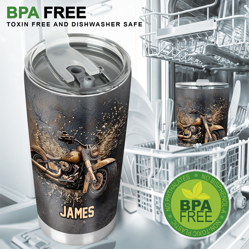 Strong Metal Motorcycle - Personalized Biker Tumbler