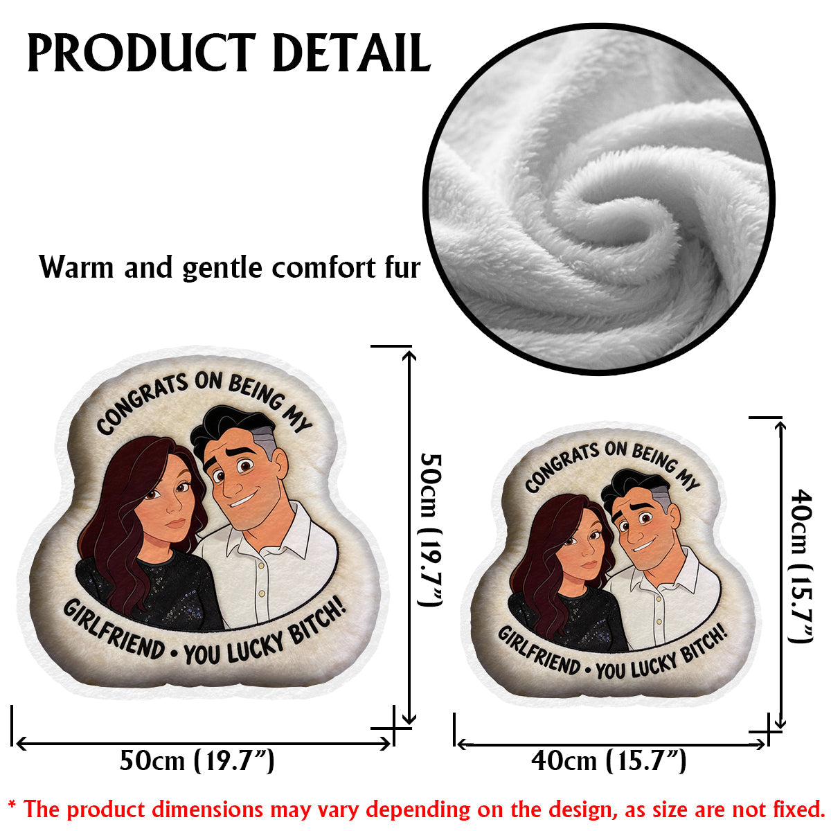 Love Is You - Personalized Couple Faux Fur Shaped Pillow