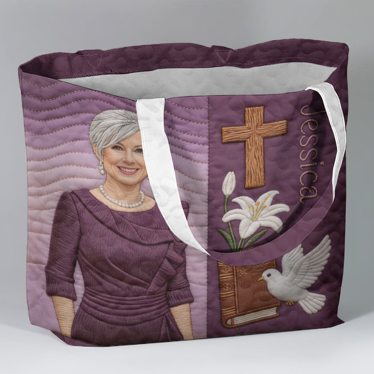 Custom Any Photo Believe - Personalized Christian Quilted Tote Bag