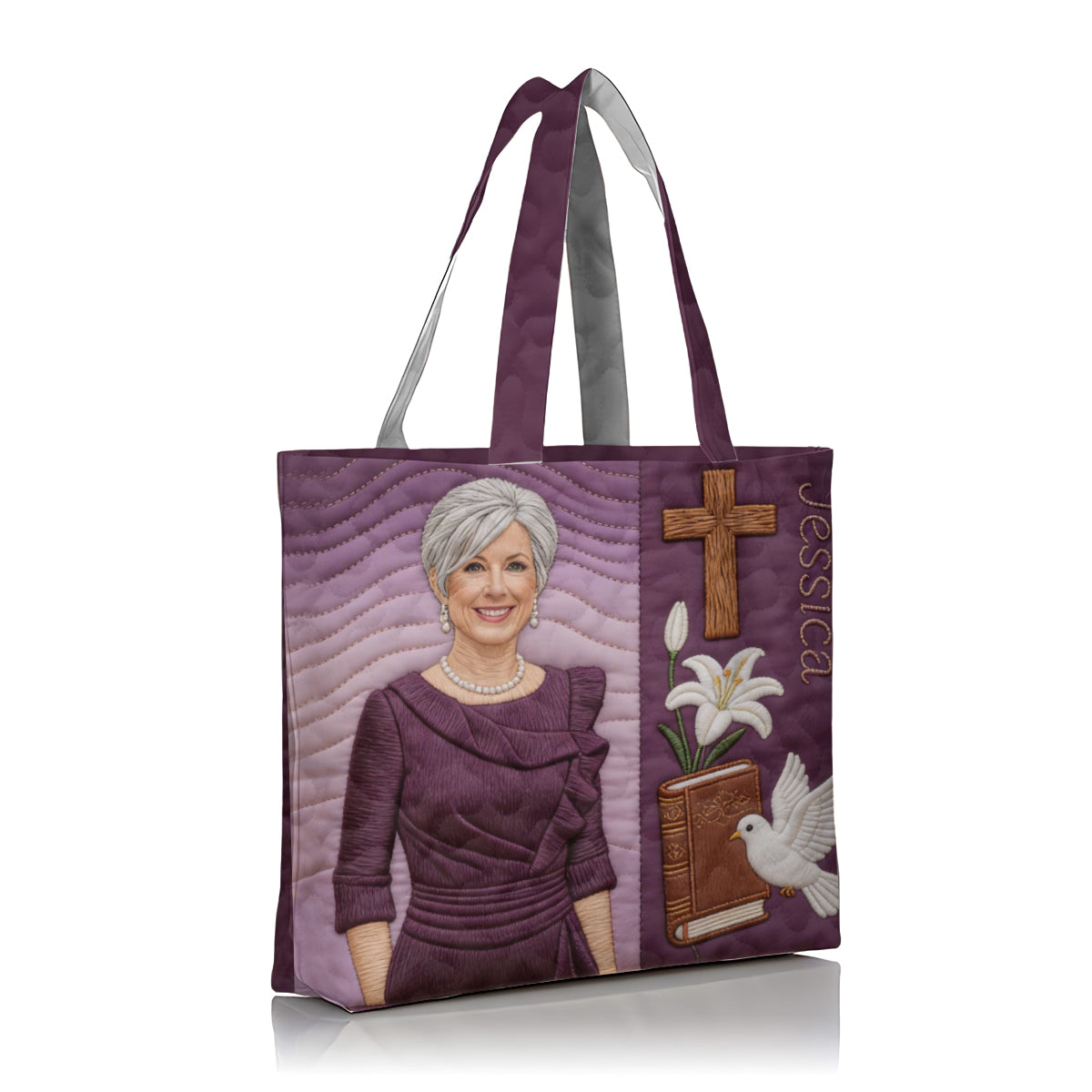 Custom Any Photo Believe - Personalized Christian Quilted Tote Bag