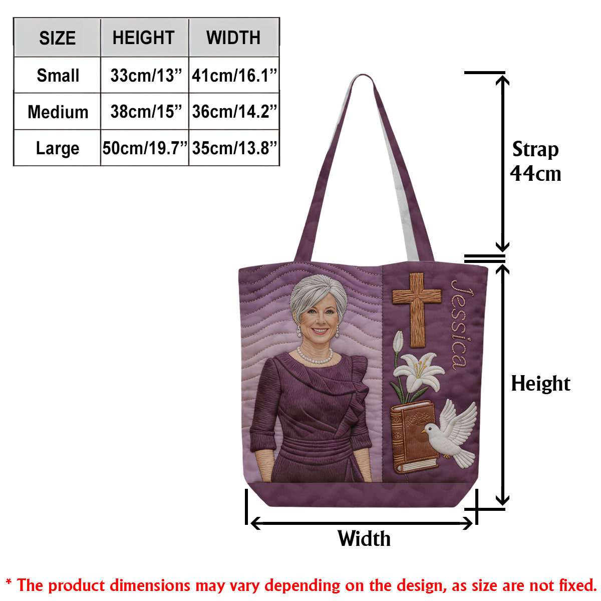 Custom Any Photo Believe - Personalized Christian Quilted Tote Bag