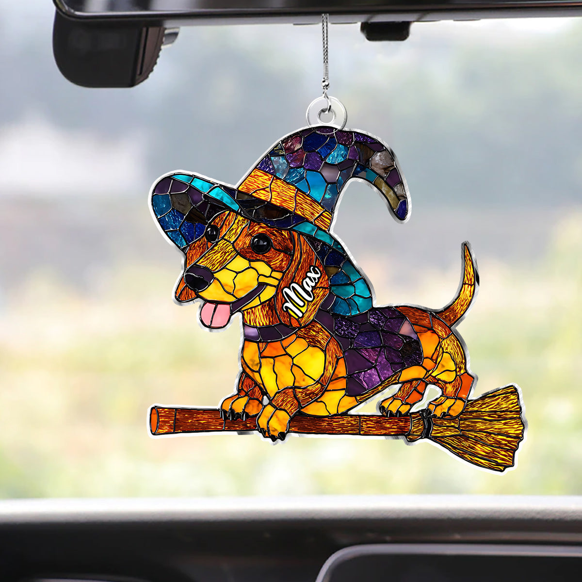 Spooky Halloween - Personalized Dog Custom Shaped Car Ornament