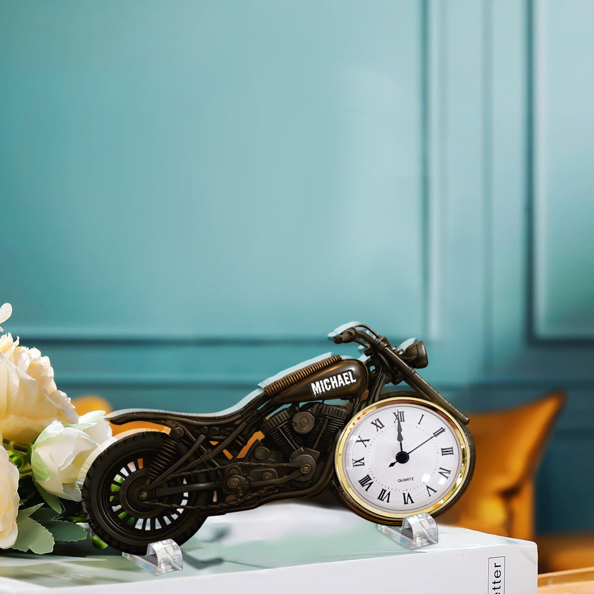 Time to Ride - Personalized Biker Acrylic Clock Plaque