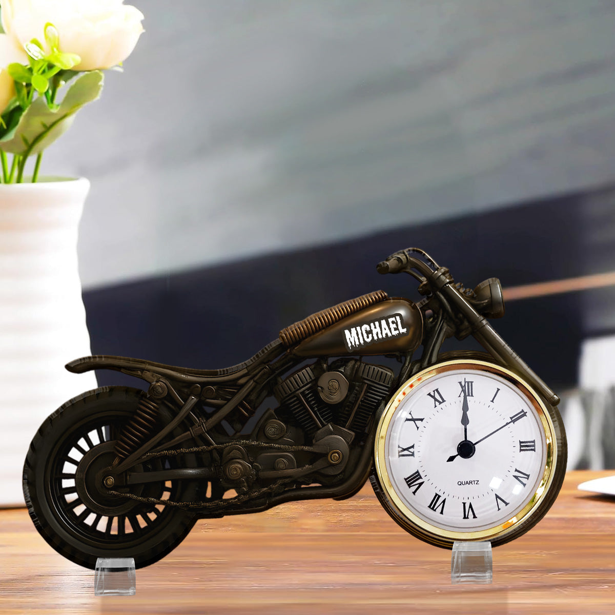 Time to Ride - Personalized Biker Acrylic Clock Plaque