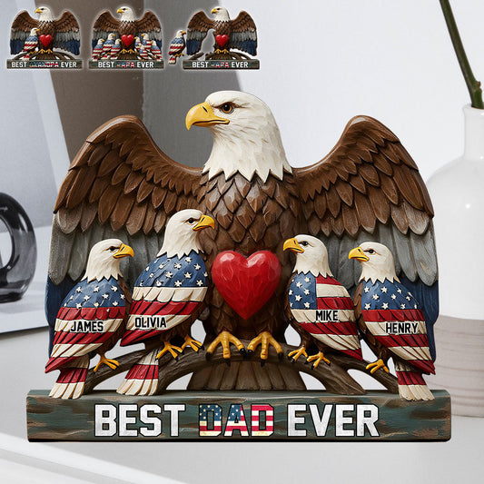 Best Dad Ever - Personalized Father Shaped Wooden Puzzle