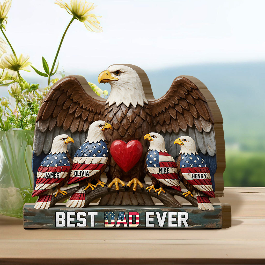 Best Dad Ever - Personalized Father Shaped Wooden Puzzle