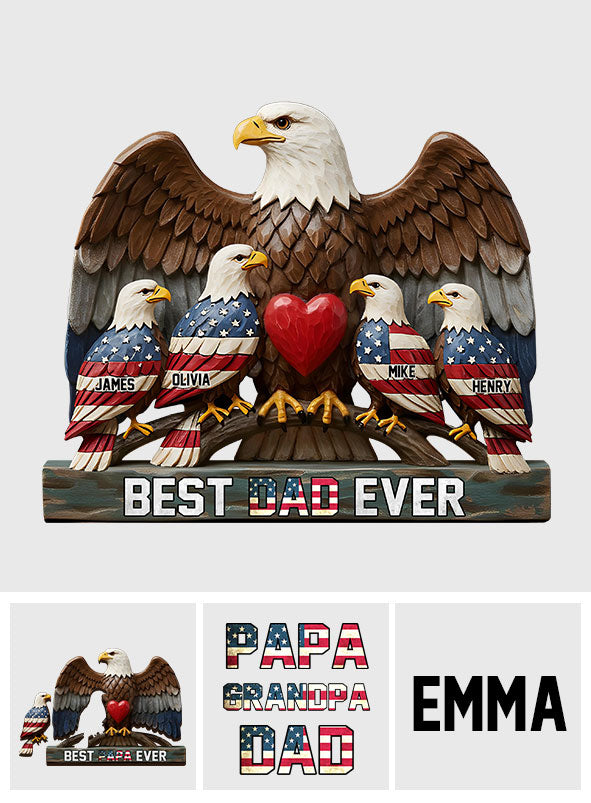 Best Dad Ever - Personalized Father Shaped Wooden Puzzle