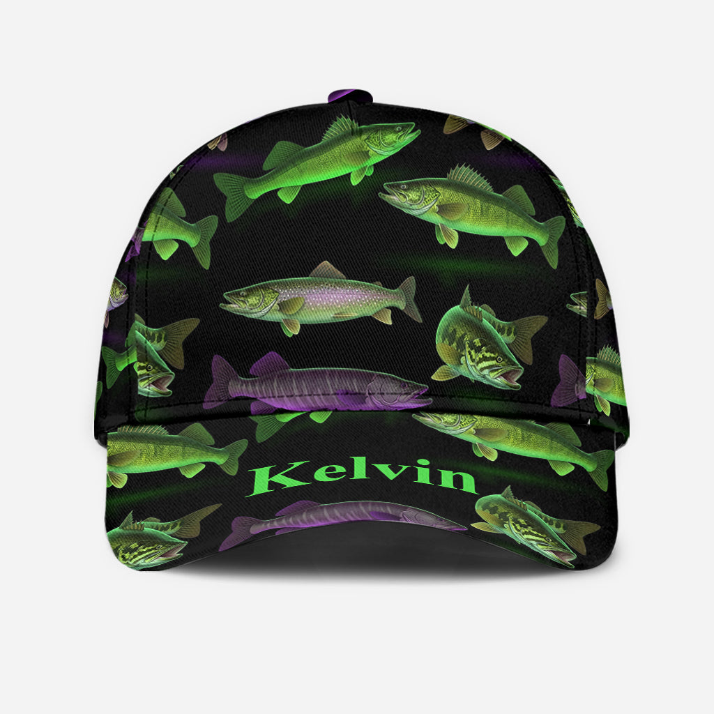 Neon Fishing Pattern - Personalized Fishing Classic Cap