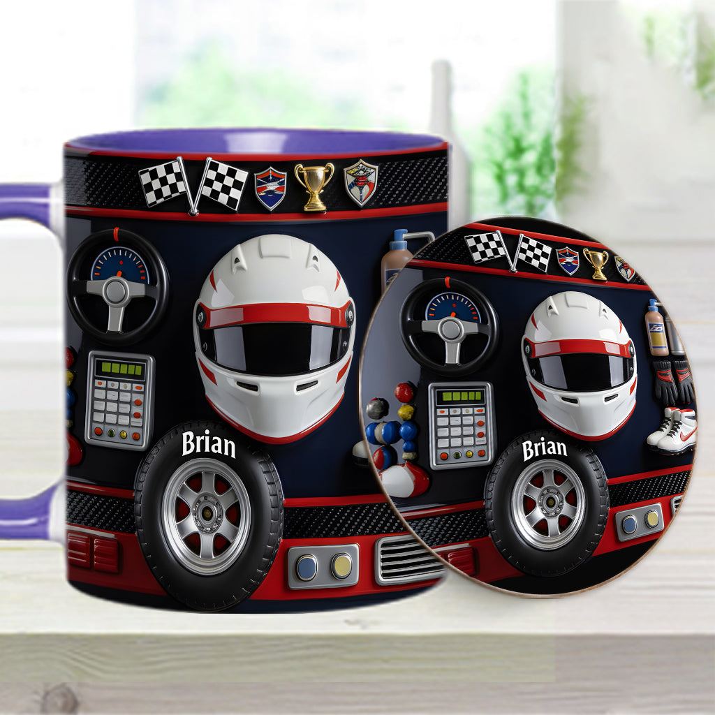 Born to Race - Personalized Racing Accent Mug & Coaster