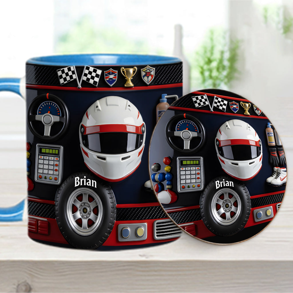 Born to Race - Personalized Racing Accent Mug & Coaster