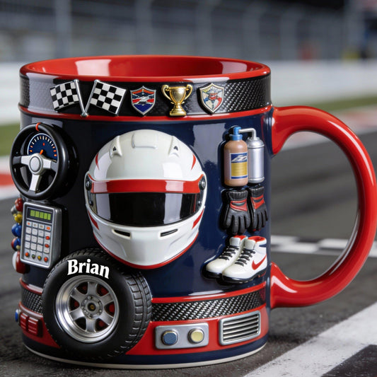 Born to Race - Personalized Racing Accent Mug & Coaster