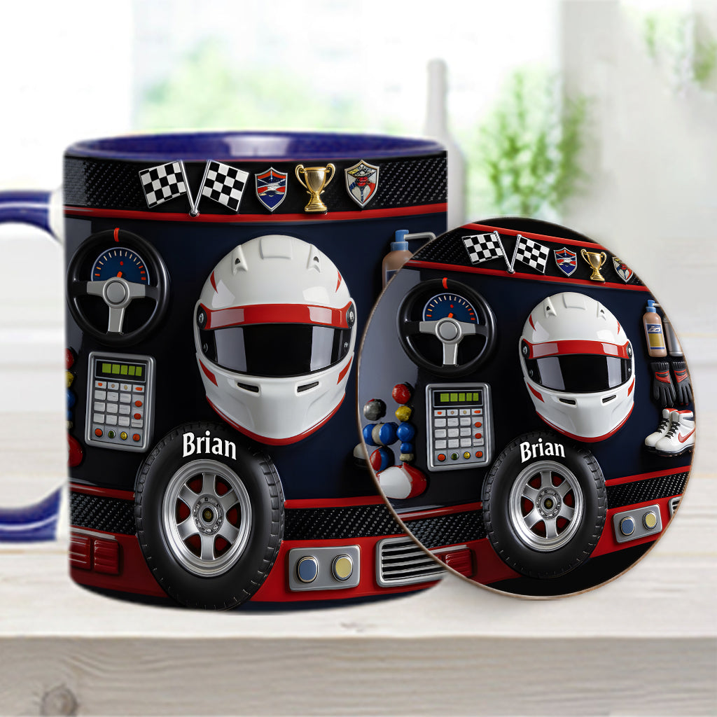 Born to Race - Personalized Racing Accent Mug & Coaster