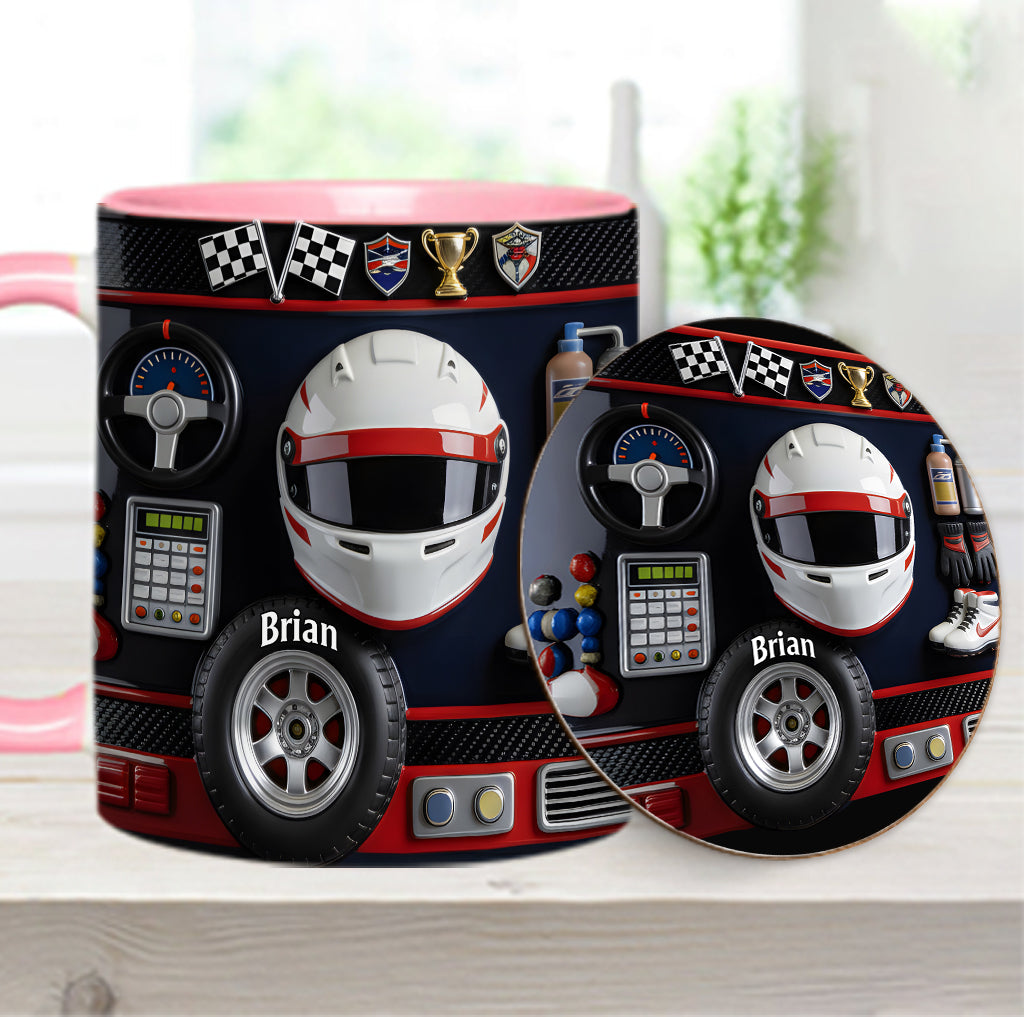 Born to Race - Personalized Racing Accent Mug & Coaster
