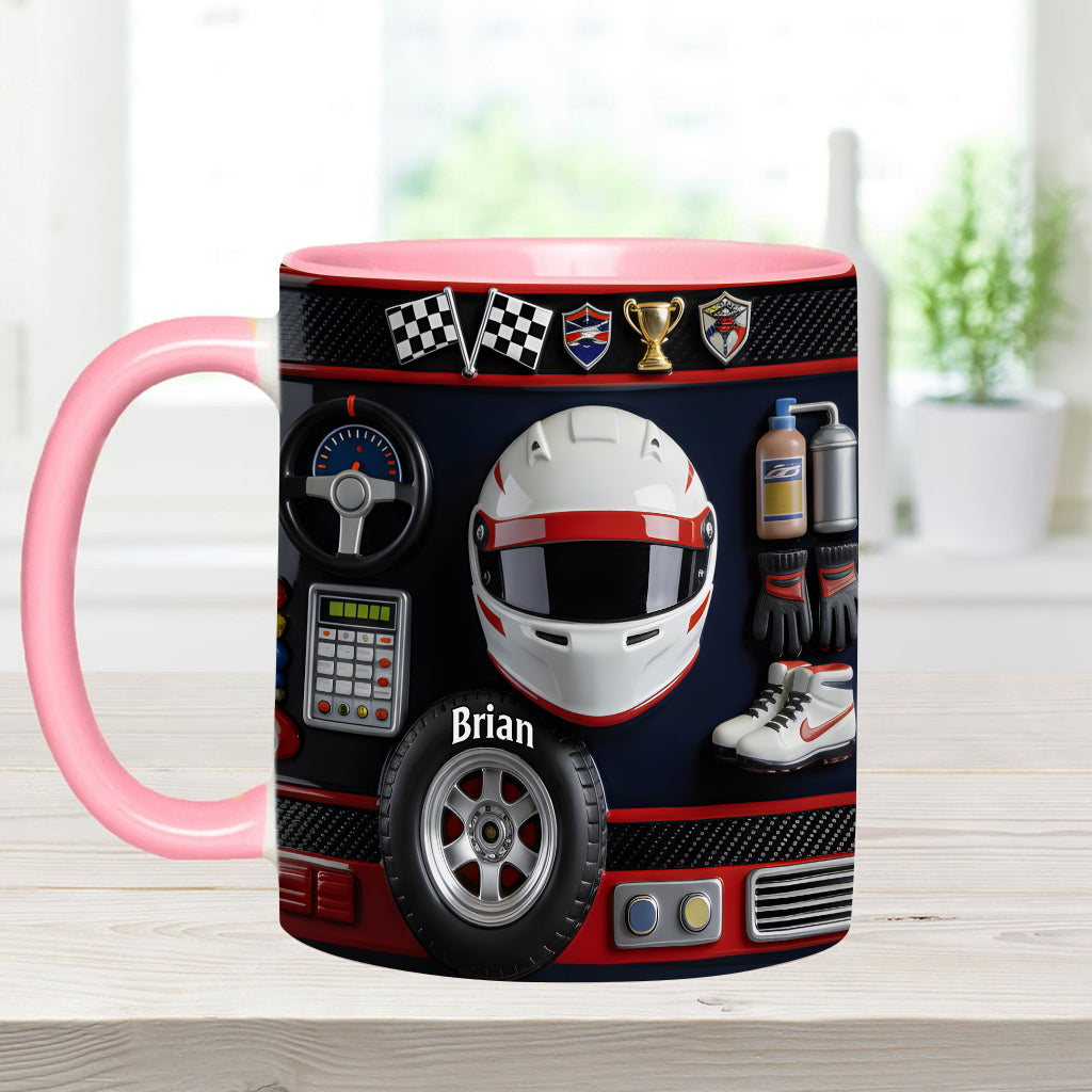 Born to Race - Personalized Racing Accent Mug & Coaster