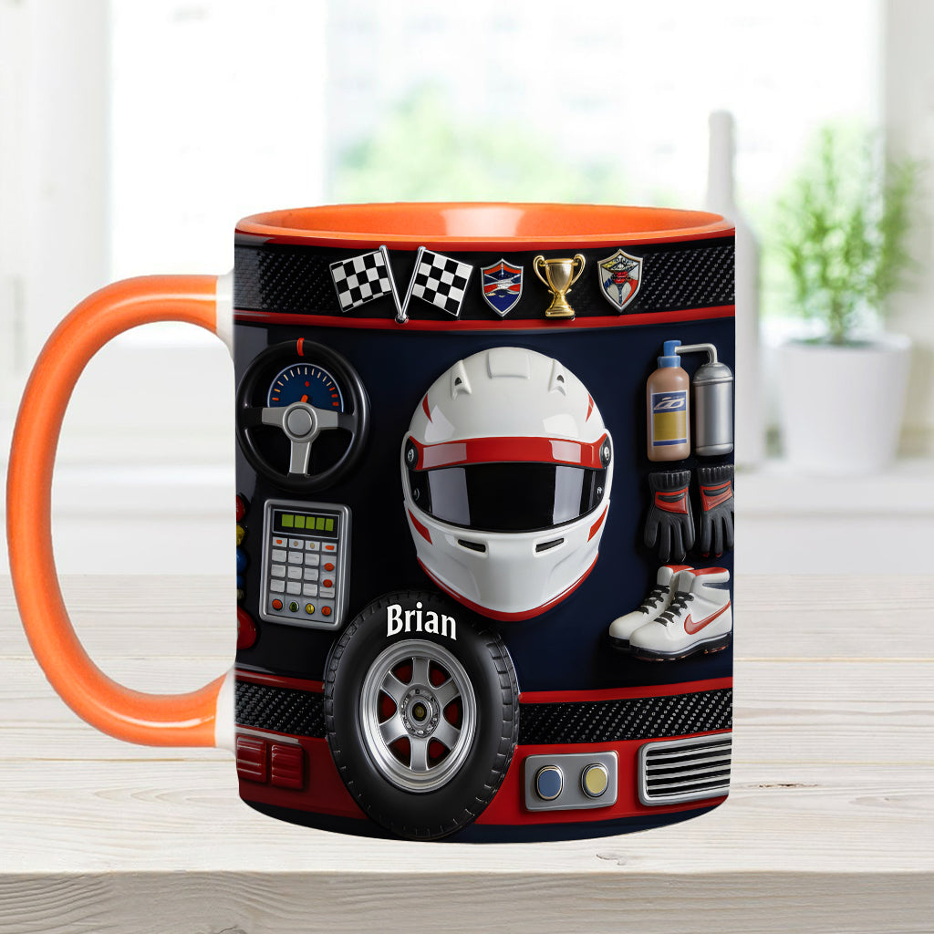 Born to Race - Personalized Racing Accent Mug & Coaster