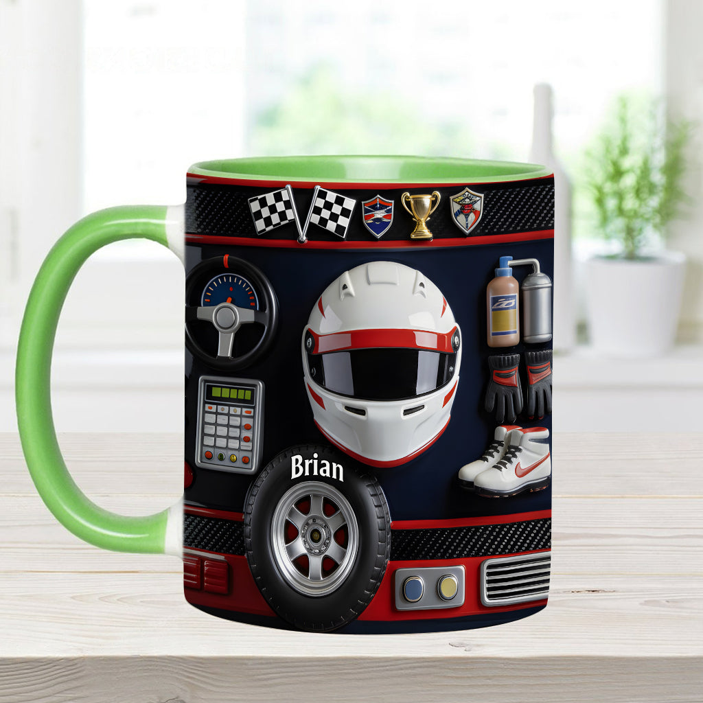 Born to Race - Personalized Racing Accent Mug & Coaster