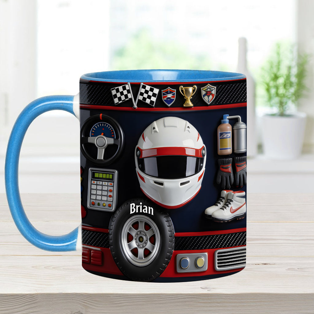 Born to Race - Personalized Racing Accent Mug & Coaster