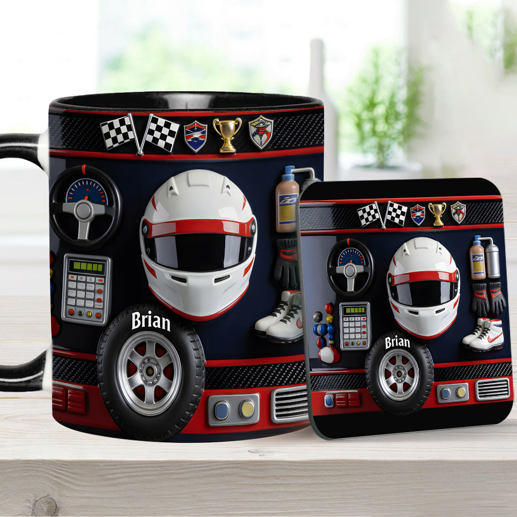Born to Race - Personalized Racing Accent Mug & Coaster
