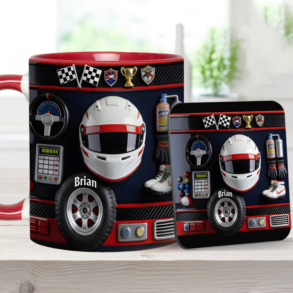 Born to Race - Personalized Racing Accent Mug & Coaster