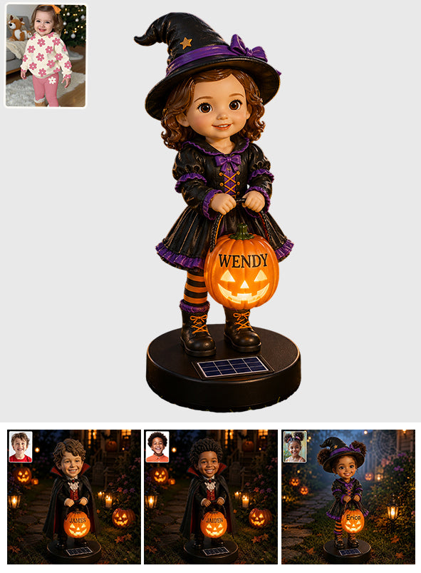 Cute Kid Halloween Decoration - Personalized Kid Garden Solar Light
