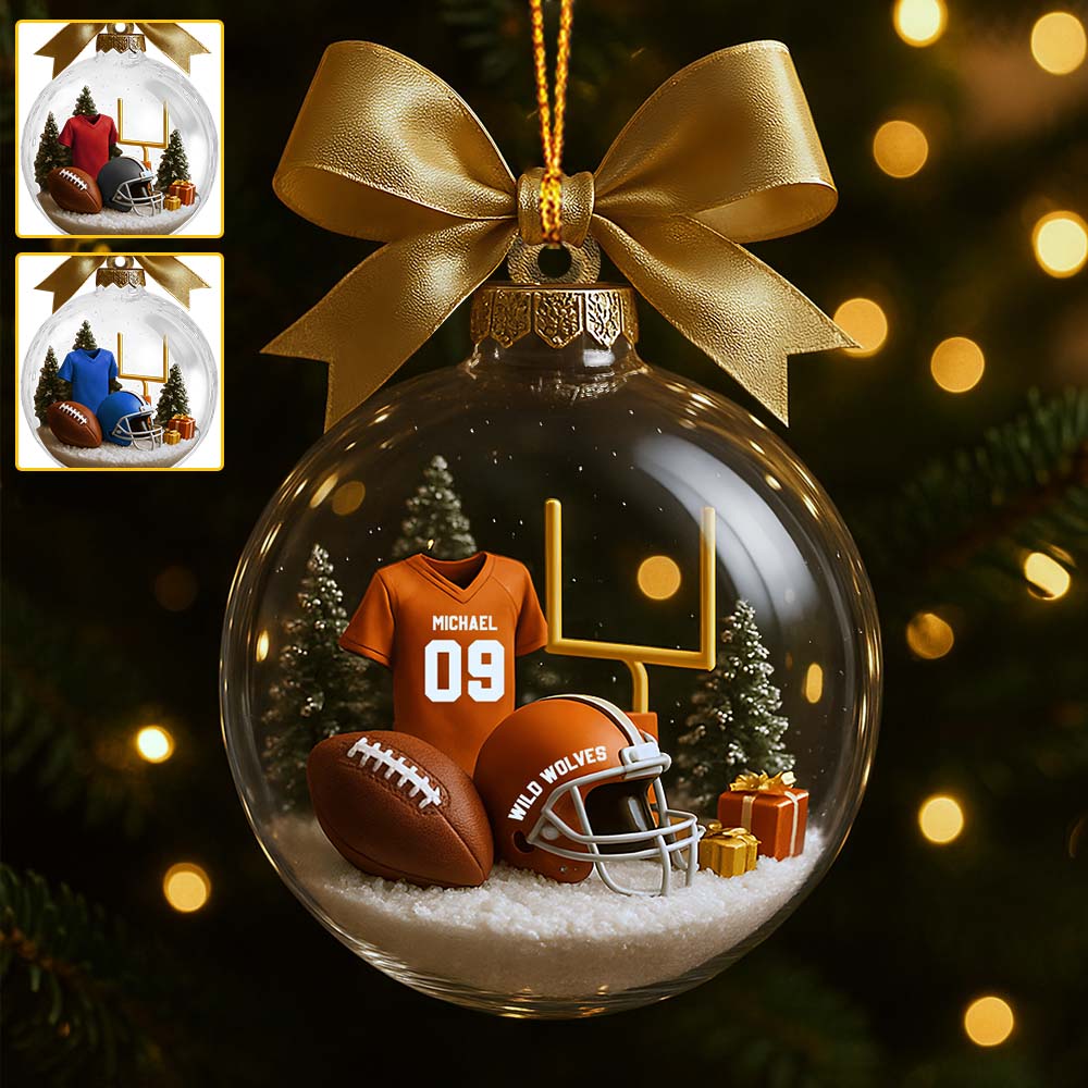 Football Season Is Coming - Personalized Football Transparent Ornament