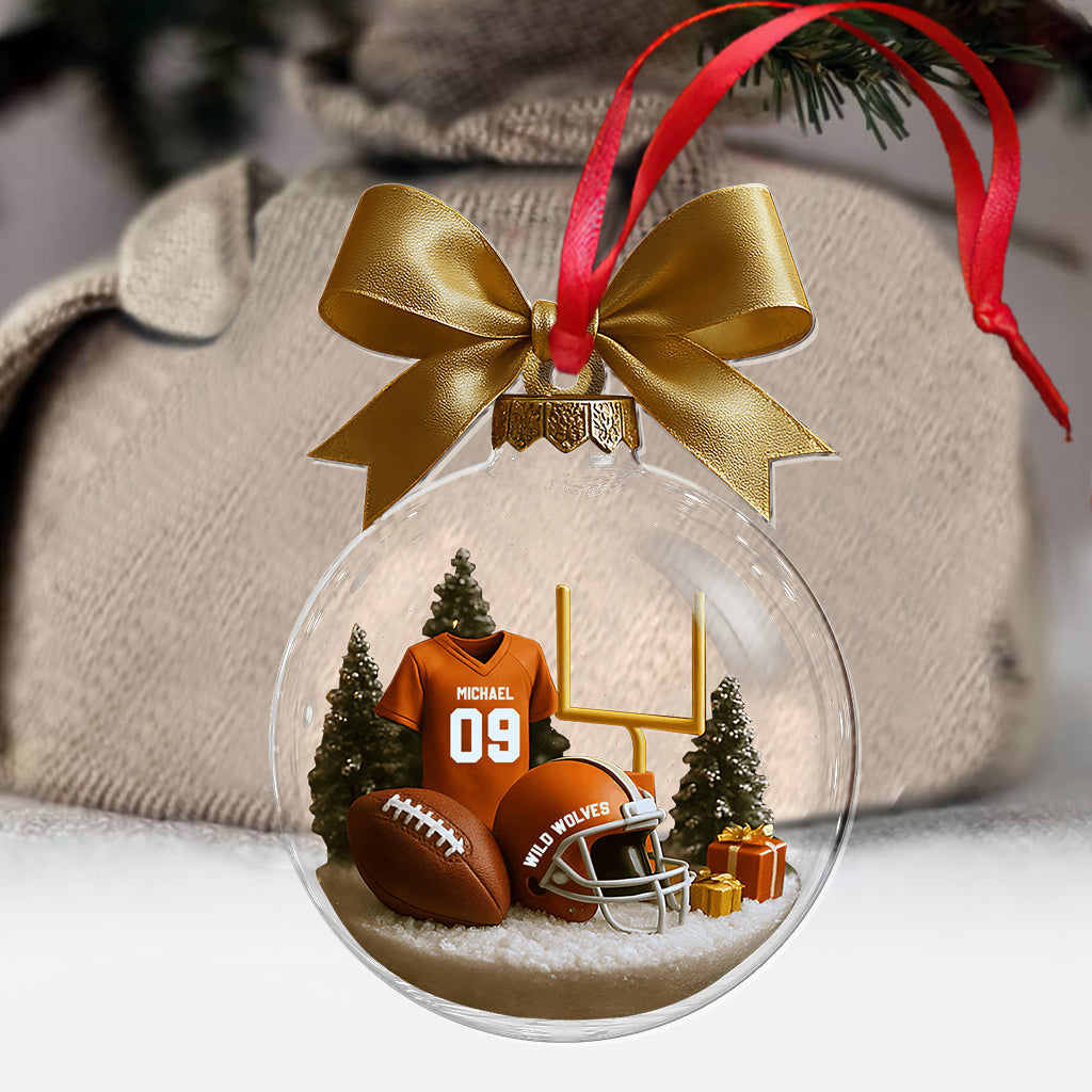 Football Season Is Coming - Personalized Football Transparent Ornament