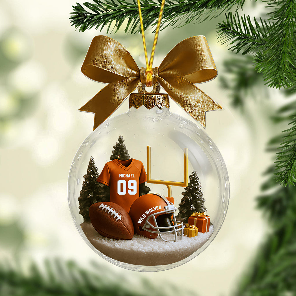 Football Season Is Coming - Personalized Football Transparent Ornament
