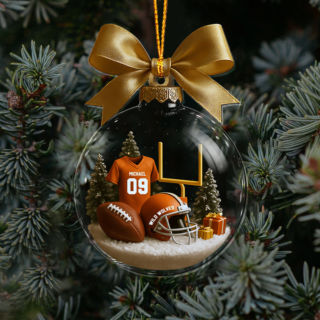 Football Season Is Coming - Personalized Football Transparent Ornament