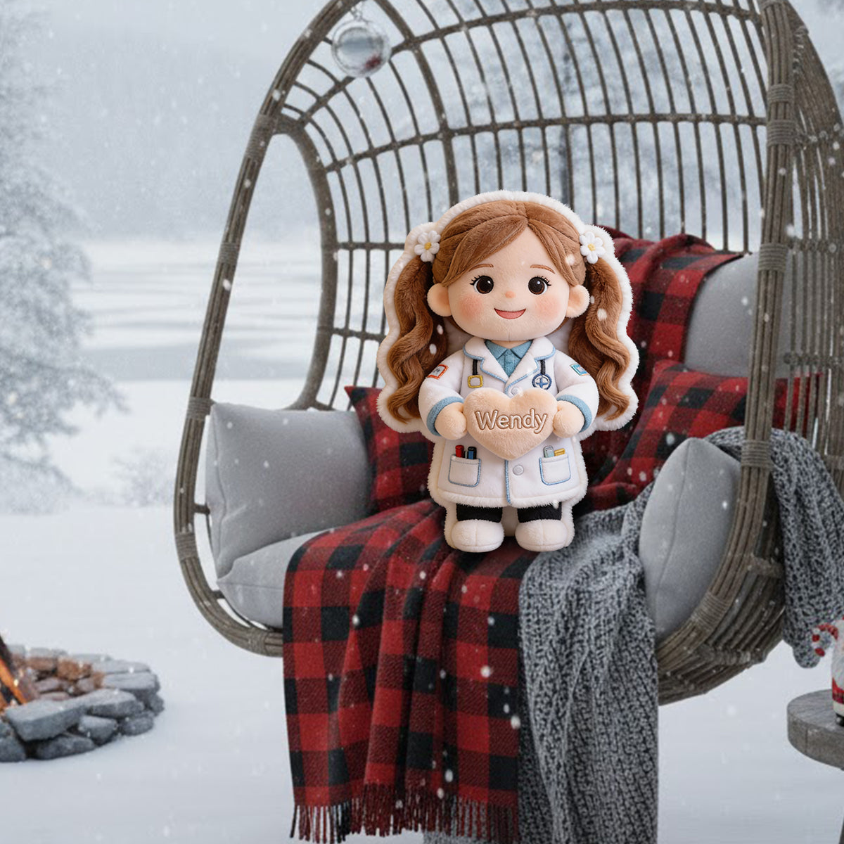 Custom Any Photo Dream job - Personalized Kid Faux Fur Shaped Pillow