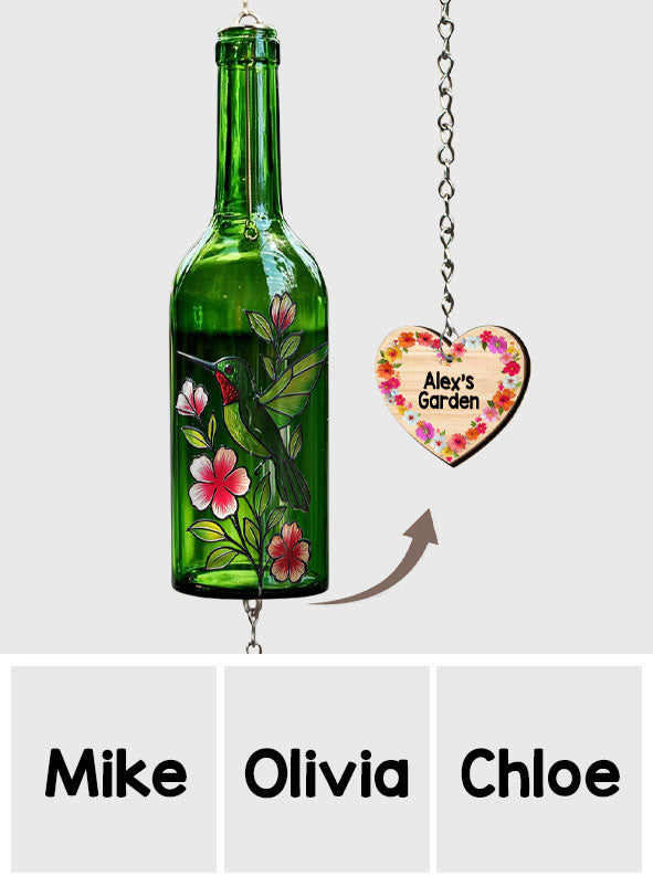 Love Gardening - Personalized Gardening Wine Bottle Wind Chime