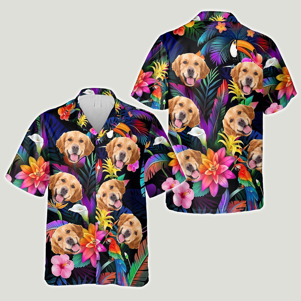 Floral Hawaiian - Personalized Dog Hawaiian Shirt & Men Shorts