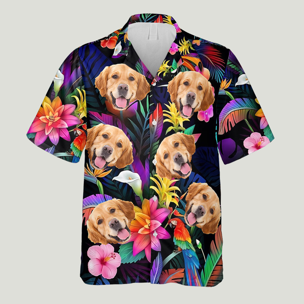 Floral Hawaiian - Personalized Dog Hawaiian Shirt & Men Shorts